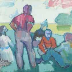 Painting by Jacob Kainen: Park Group (Discussion), represented by Childs Gallery