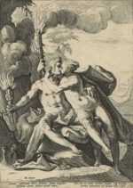 Print by Jacob Matham: Requited Love Represented by Eros and Anteros [After Hendric, represented by Childs Gallery