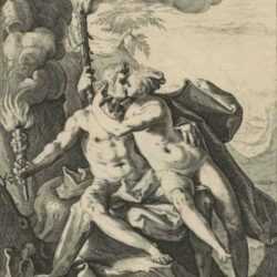 Print by Jacob Matham: Requited Love Represented by Eros and Anteros [After Hendric, represented by Childs Gallery