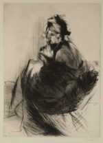 Print by Jacques Villon: Chapeau 1830 or Le Chapeau de Grand-Mère, represented by Childs Gallery