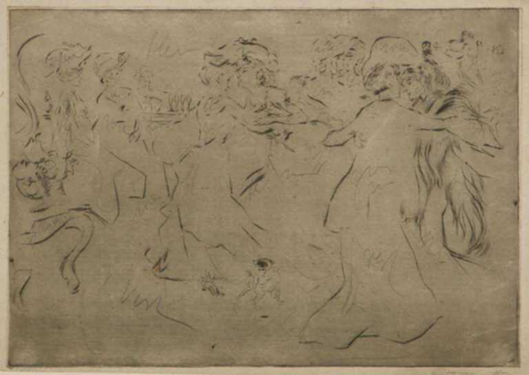 Print by Jacques Villon: Femmes Dansant entre Elles, represented by Childs Gallery