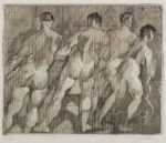 Print by Jacques Villon: Les Haleurs, represented by Childs Gallery