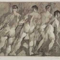 Print by Jacques Villon: Les Haleurs, represented by Childs Gallery