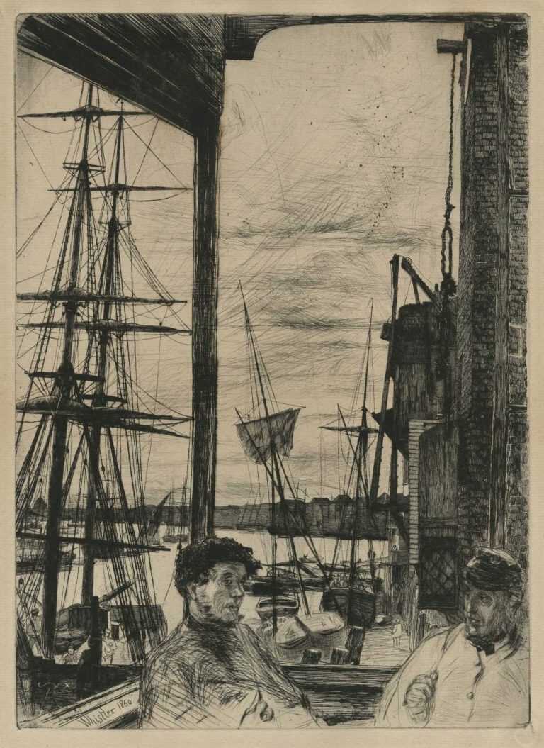 Print By James Abbott Mcneill Whistler: Rotherhithe At Childs Gallery