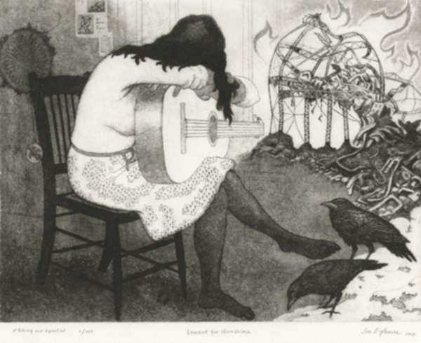 Print by James Egleson: Lament for Hiroshima, represented by Childs Gallery