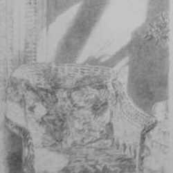 Print by James L. Hendershot: [Wicker Chair], represented by Childs Gallery