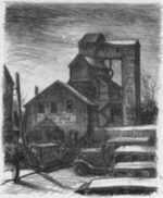 Print by James Penney: Queens Landscape [New York City], represented by Childs Gallery