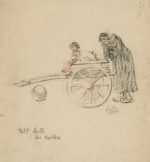 Drawing by Jan Gelb: Petit Jo-Jo les Halles, represented by Childs Gallery