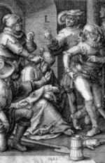 Print by Jan Harmansz Muller: The Mocking of Christ or Derision of Christ or Jésus Christ , represented by Childs Gallery