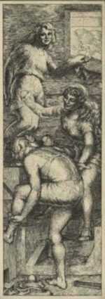 Print by Jared French: Tennis Women, represented by Childs Gallery
