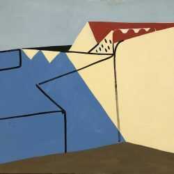 Painting by Jason Berger: [Abstract Geometric Building], available at Childs Gallery, Boston
