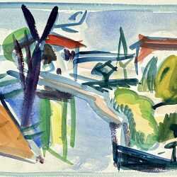 Watercolor by Jason Berger: [Abstract Landscape], available at Childs Gallery, Boston