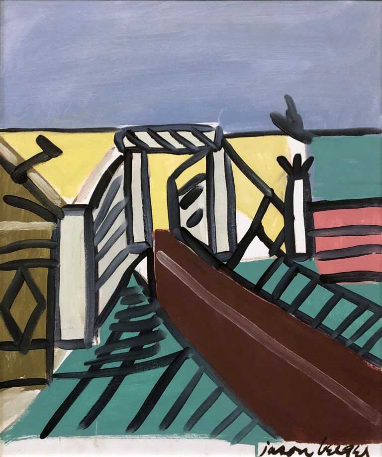 Painting by Jason Berger: Bridge Estombar (Portugal), available at Childs Gallery, Boston
