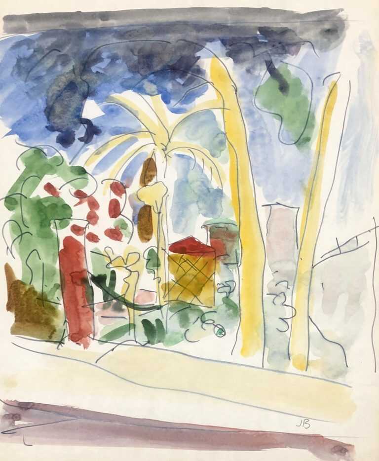 Watercolor by Jason Berger: Cuernavaca, Mexico, available at Childs Gallery, Boston