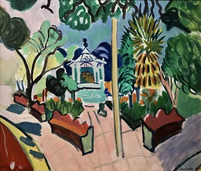 Painting by Jason Berger: Garden in the Zoo, Cuernavaca, available at Childs Gallery, Boston