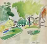 Watercolor by Jason Berger: [Garden Path, Boston Public Garden], available at Childs Gallery, Boston