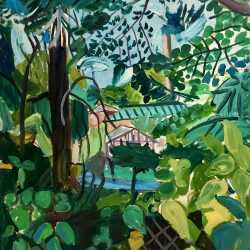 Painting by Jason Berger: Greenhouses at Franklin Park, Boston, available at Childs Gallery, Boston