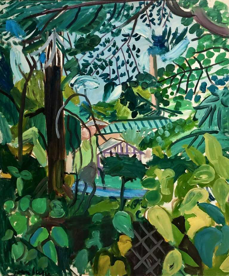 Painting by Jason Berger: Greenhouses at Franklin Park, Boston, available at Childs Gallery, Boston