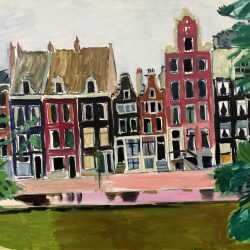 Painting by Jason Berger: Houses on the Prinsengracht, Holland, available at Childs Gallery, Boston