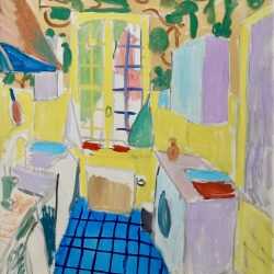Painting by Jason Berger: Michel's Kitchen, available at Childs Gallery, Boston