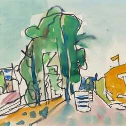 Watercolor by Jason Berger: Normandy I, available at Childs Gallery, Boston