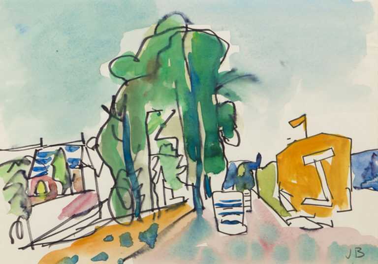 Watercolor by Jason Berger: Normandy I, available at Childs Gallery, Boston