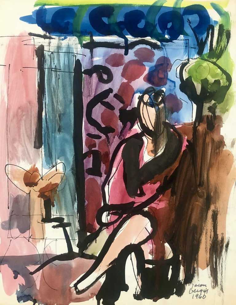 Watercolor by Jason Berger: [Seated Woman], available at Childs Gallery, Boston