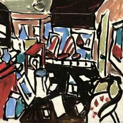 Painting by Jason Berger: The Living Room, University Rd. (Brookline, MA), available at Childs Gallery, Boston