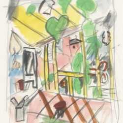 Watercolor by Jason Berger: The Potting Shed, available at Childs Gallery, Boston