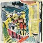 Watercolor by Jason Berger: [View through Window], available at Childs Gallery, Boston