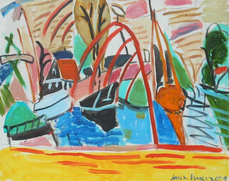 Painting By Jason Berger: Boatyard, Edam, Holland At Childs Gallery