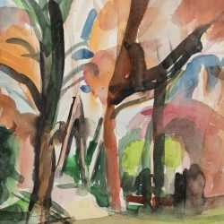 Watercolor By Jason Berger: Brookline At Childs Gallery