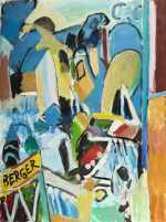 Painting By Jason Berger: Cafe Garden At Childs Gallery