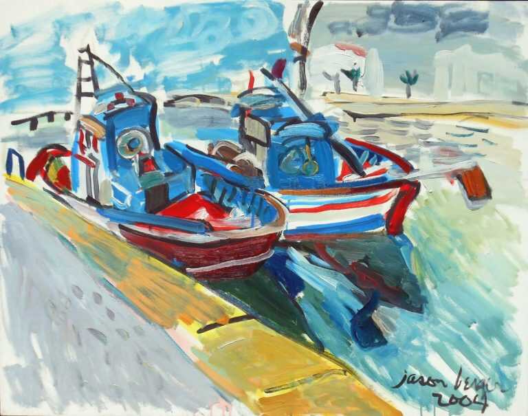 Painting By Jason Berger: Fishing Boats, Tavira At Childs Gallery
