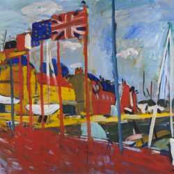 Painting By Jason Berger: Flags, St. Valerie At Childs Gallery