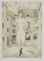 Print by Jean-Emile Laboureur: La Folle, represented by Childs Gallery