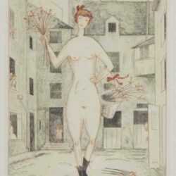 Print by Jean-Emile Laboureur: La Folle, represented by Childs Gallery