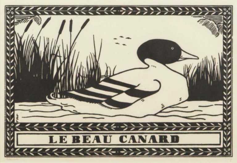 Print by Jean-Emile Laboureur: Le Beau Canard, represented by Childs Gallery