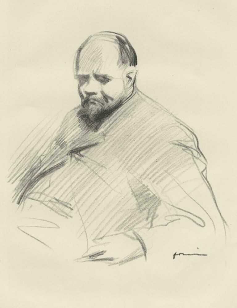 Print By Jean Louis Forain: Ambroise Vollard At Childs Gallery