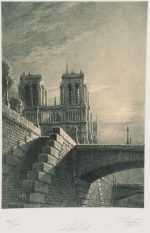 Print by Jean Michel Mathieux Marie: Le Petit Pont, available at Childs Gallery, Boston