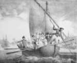 Print by Jean Baptist Mauzaisse: Arrivée en France, represented by Childs Gallery