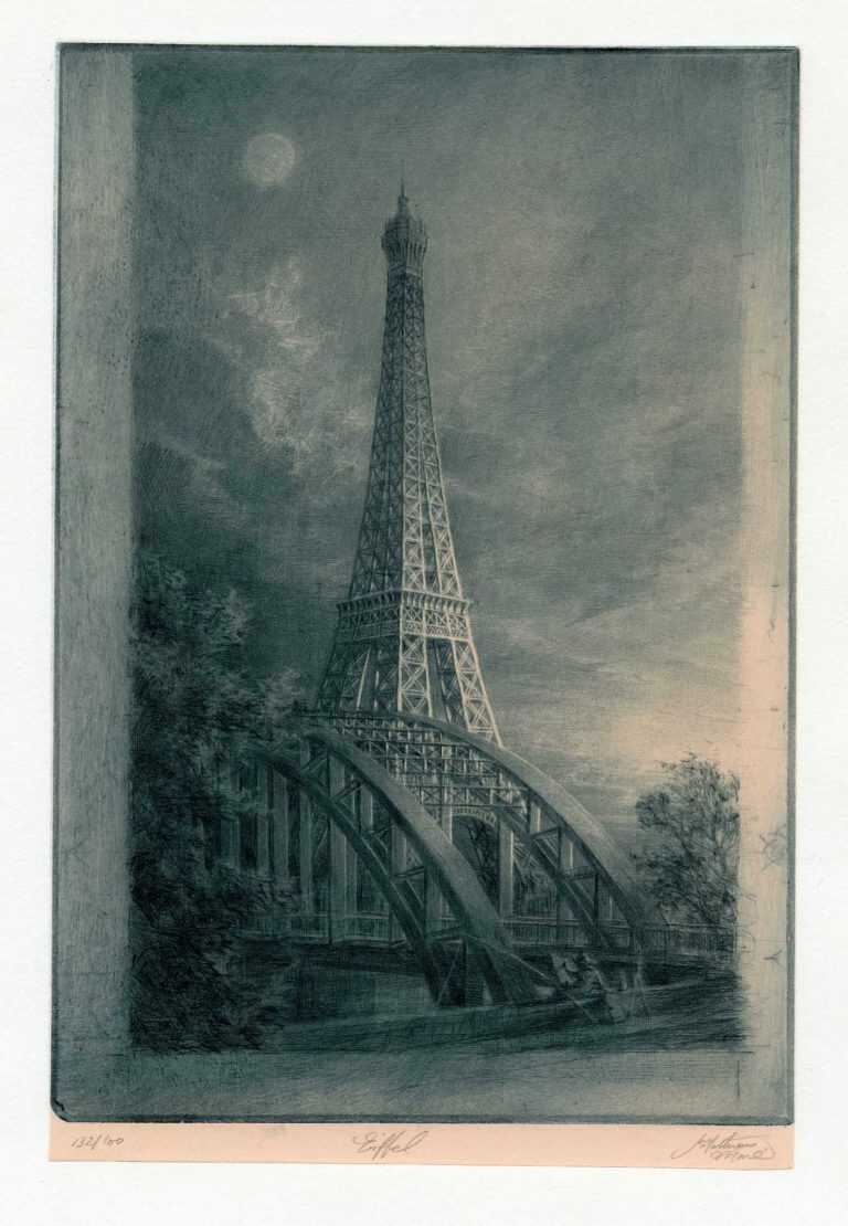 Print By Jean Michel Mathieux Marie: Eiffel At Childs Gallery