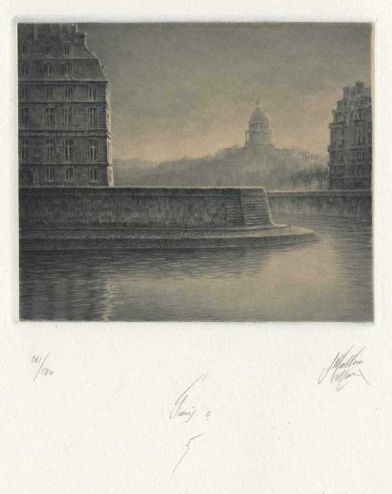 Print By Jean Michel Mathieux Marie: Paris Ii: 5 At Childs Gallery