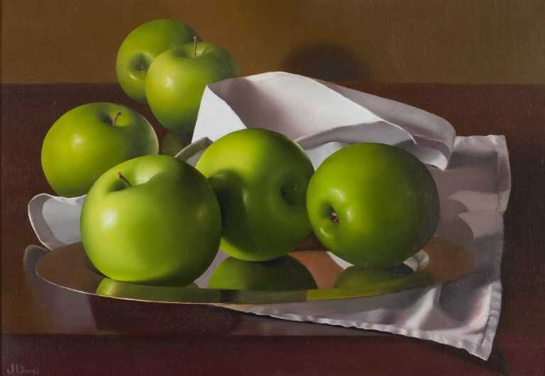 Painting By Jeanne Duval: Green Apples At Childs Gallery