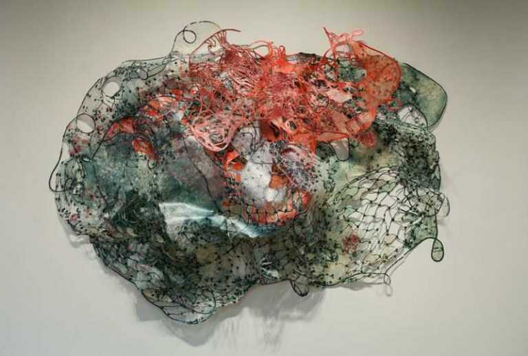 Mixed Media By Joan Hall: Global Warming: Algae Bloom At Childs Gallery