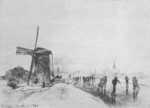 Print by Johan-Barthold Jongkind: Vue de la Ville de Maasluis, represented by Childs Gallery