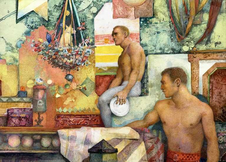 Watercolor by John Lear: Pedigree, available at Childs Gallery, Boston