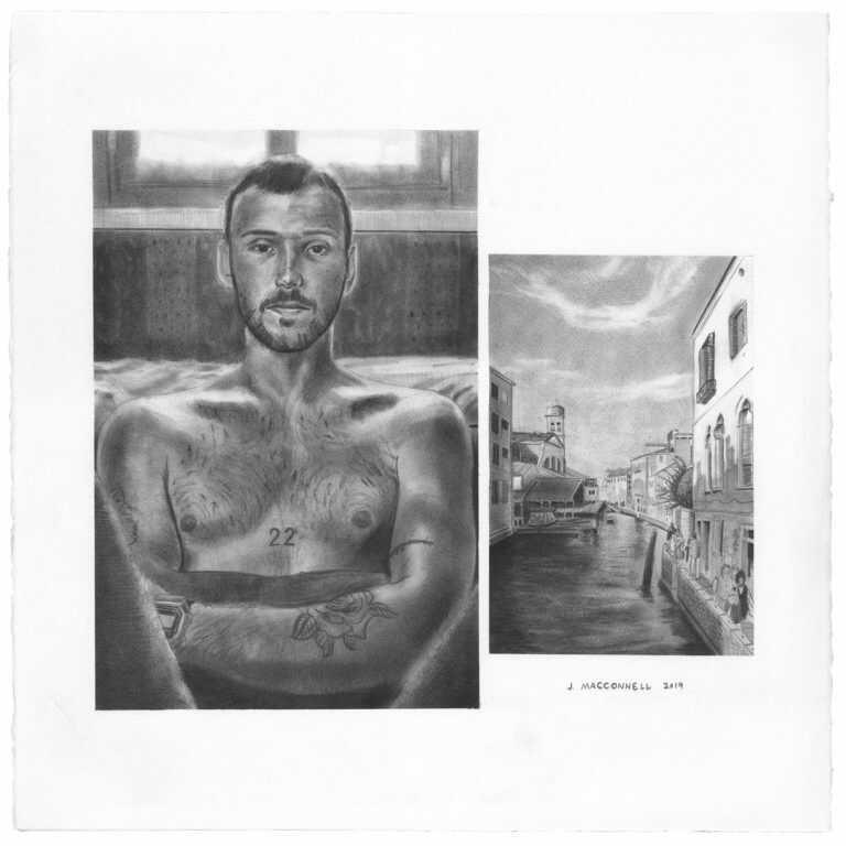 Drawing by John MacConnell: Nicolas (Venice), available at Childs Gallery, Boston