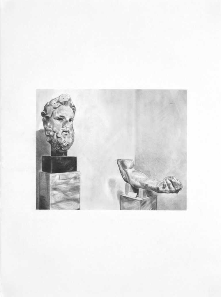 Drawing by John MacConnell: Part of the Head and the Left Arm of a Colossal Statue, available at Childs Gallery, Boston