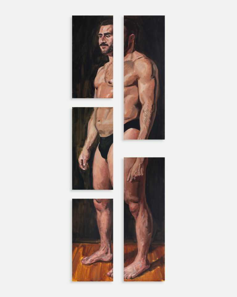 Painting by John MacConnell: Pentaptych No. 1, available at Childs Gallery, Boston